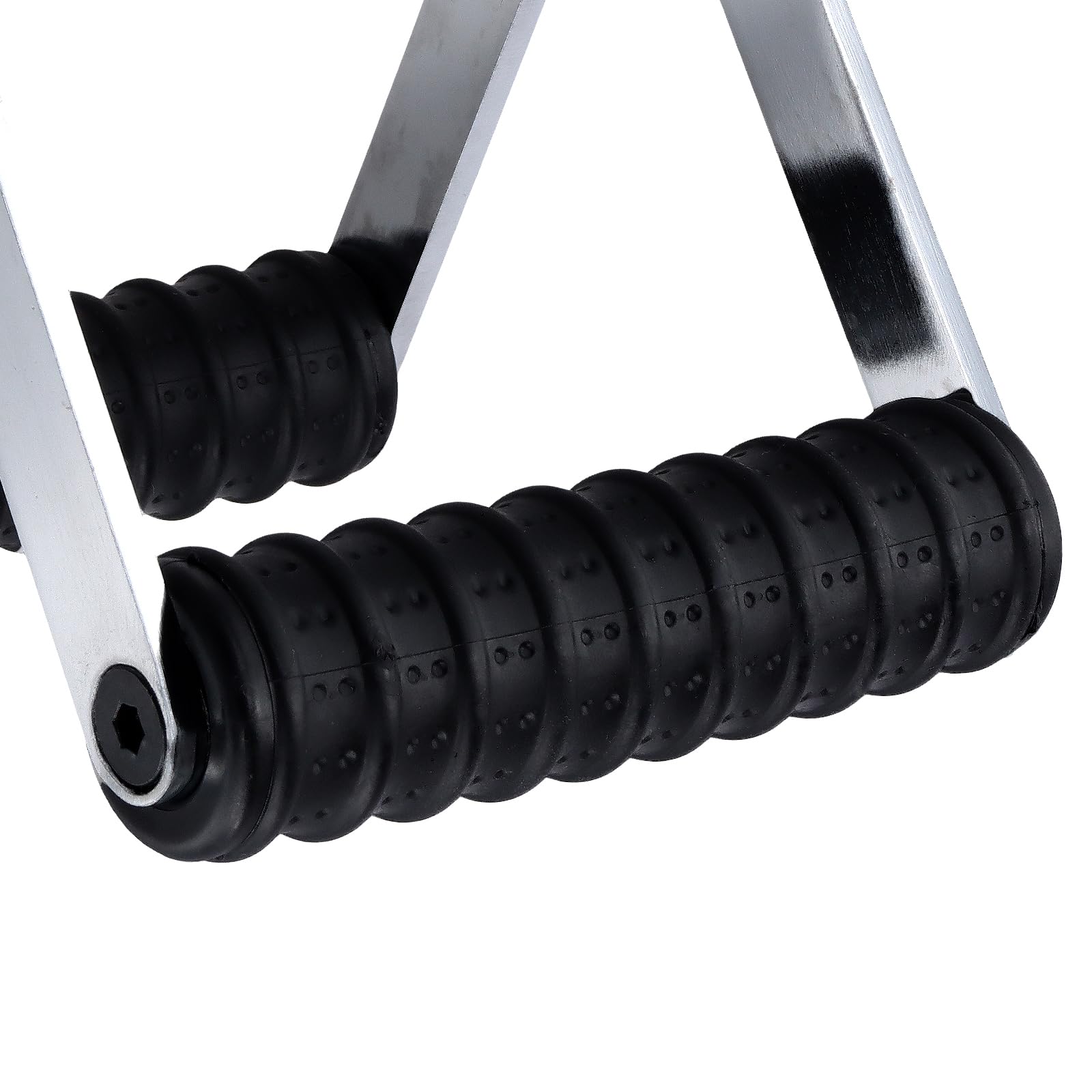 T Bar uchwyt do wyci?gania kabla, 14 x 14 x 17 cm, dr??ek do podci?gania z uchwytami z TPE, czarno-srebrny, uchwyty do fitnessu i treningu si?owego