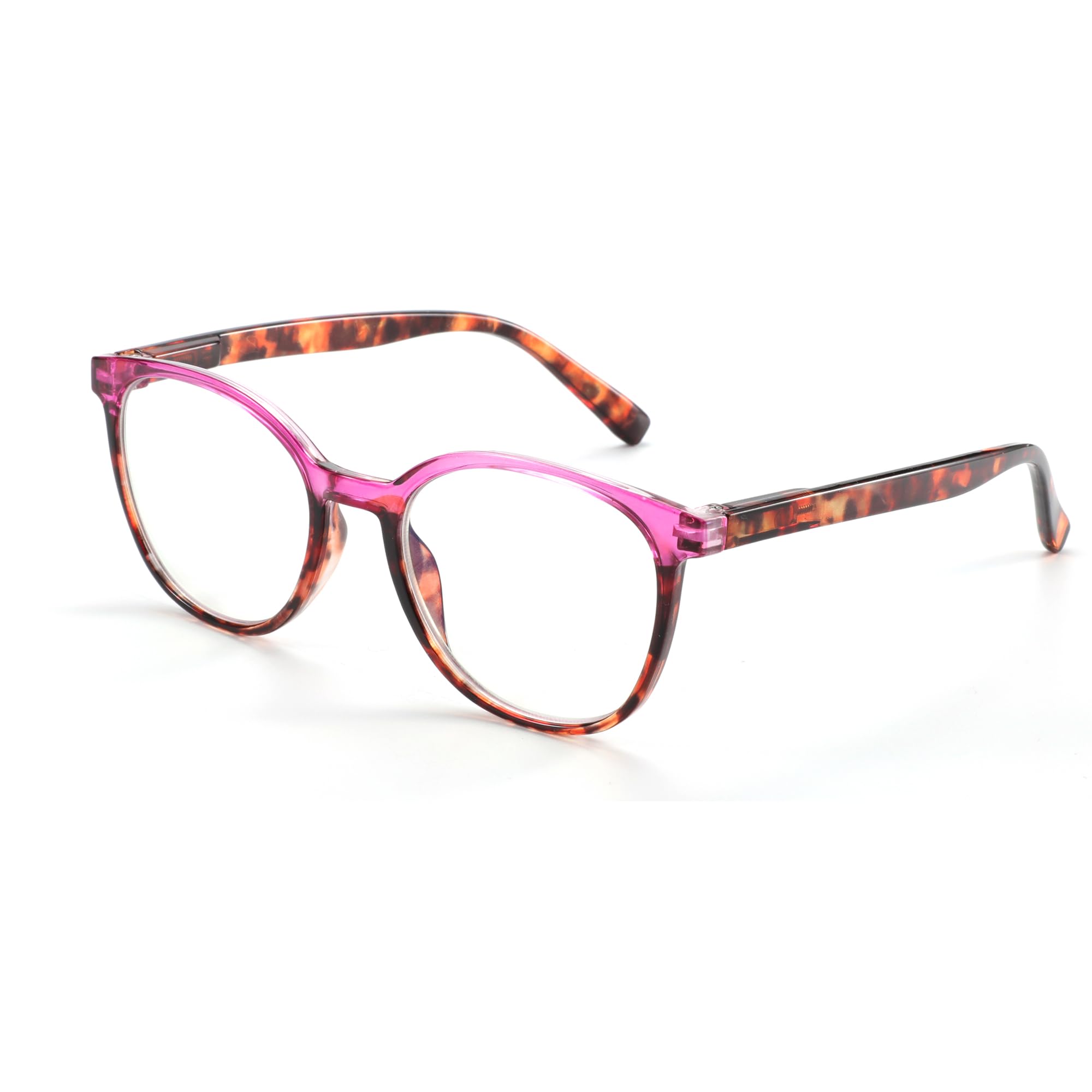 ZENOTTIC Gafas De Lectura Redondos Anti-Blu-Ray para Hombres y Mujeres, Visión Clara, Ligeras, Cómodas, Colores Azul-Amarillo-Rosa
