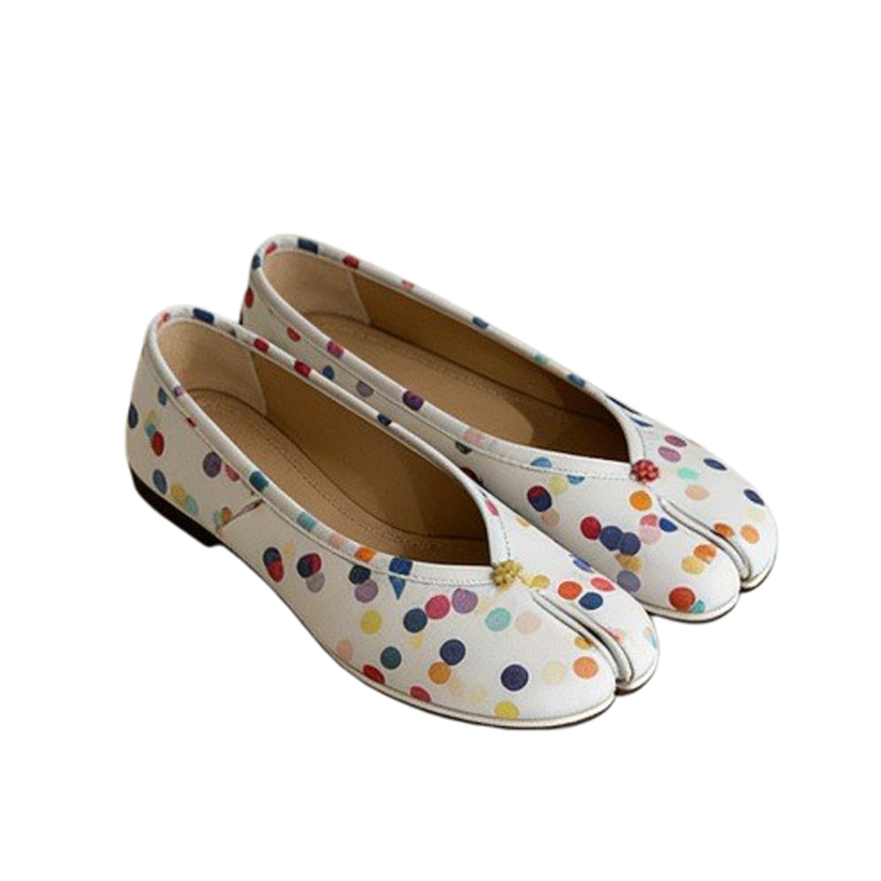 Damen Tabi-Ballerinas aus Leder mit geteilter Zehenpartie