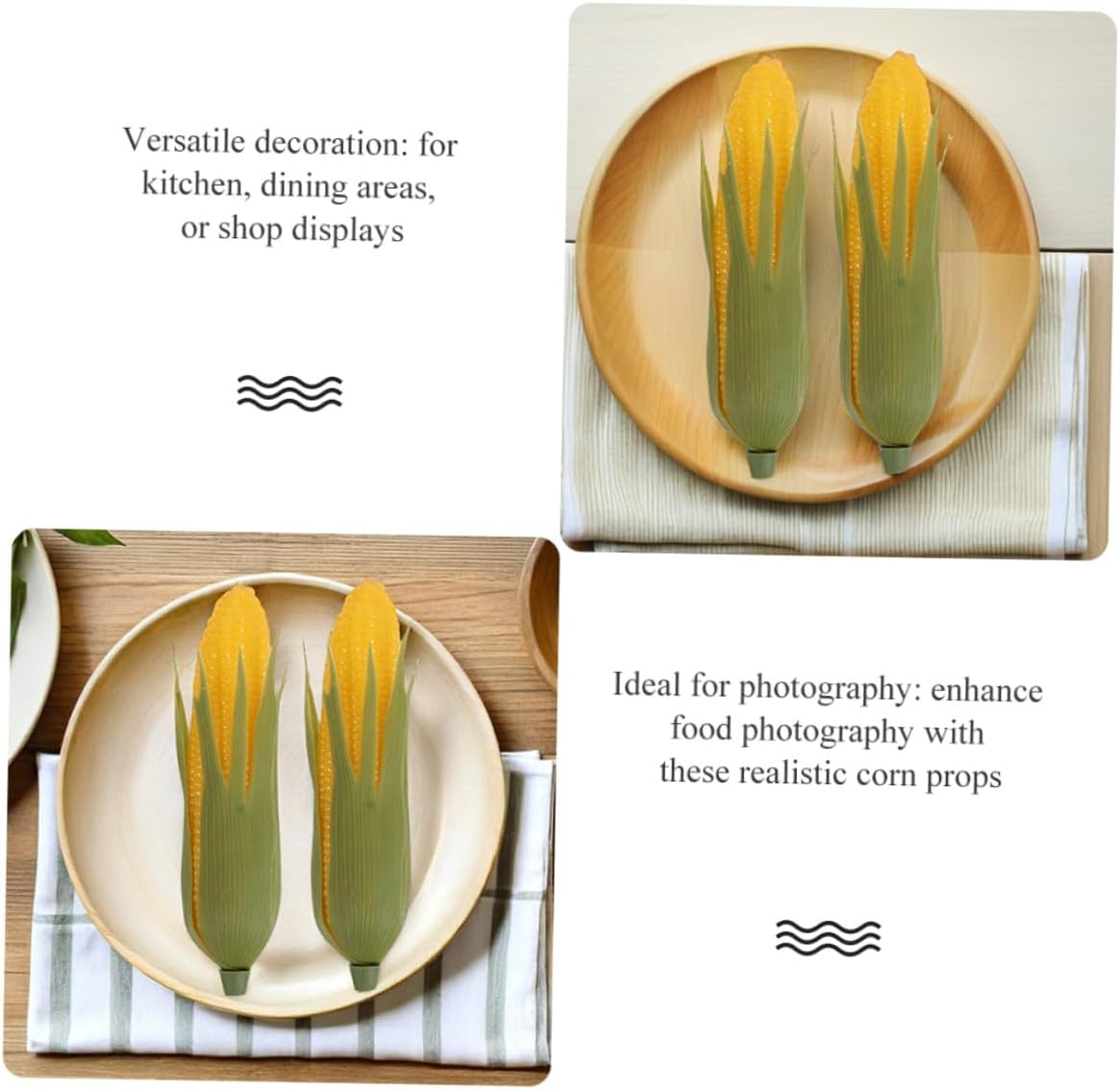 10pcs Artificial Corn Lifelike Plastic Sweet Corn Simulation Food Props Kitchen Decoration Photo Shoot Accessories