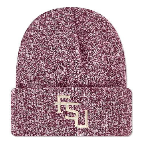 Legacy NCAA Officially Licensed Ribbed Knit Cuff Beanie, Florida State Seminoles, Unisex, Burgundy Marled, One Size Fits Most