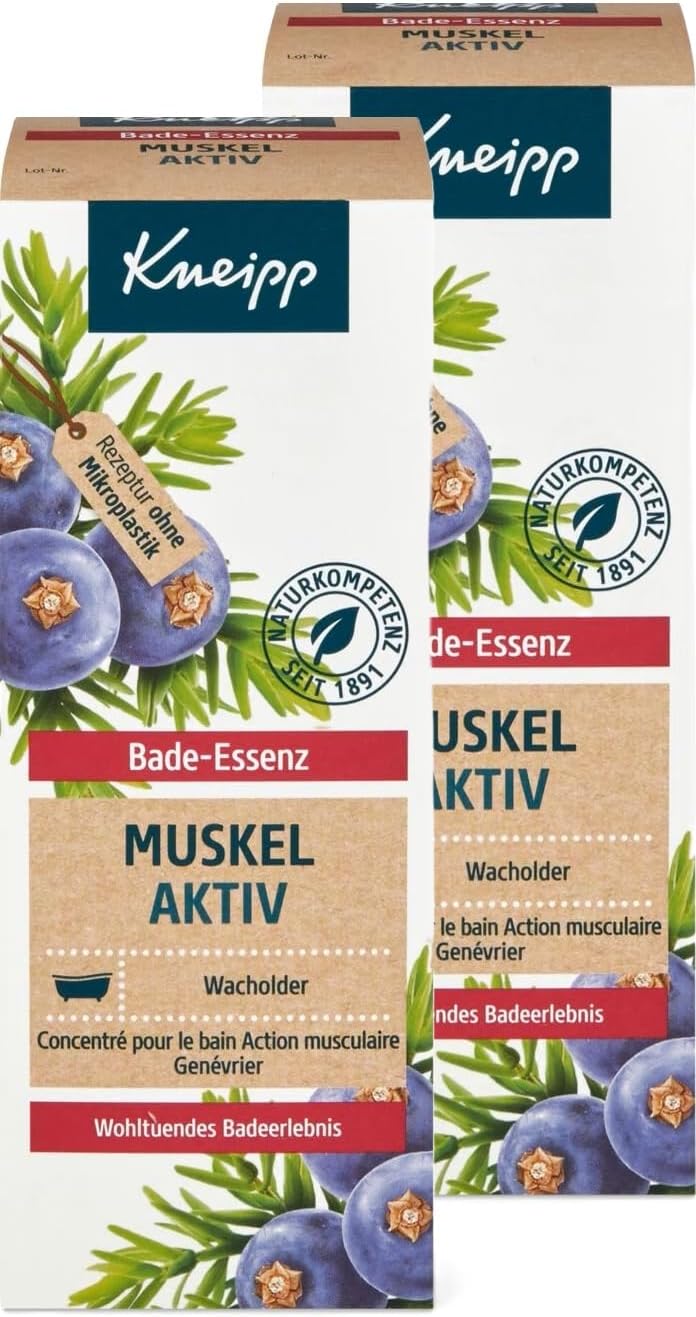 KneippBath Essence Muscle Active Juniper / Rosemary / Winter Green (2 x 100 ml) - Pack of 2 Bath Additives