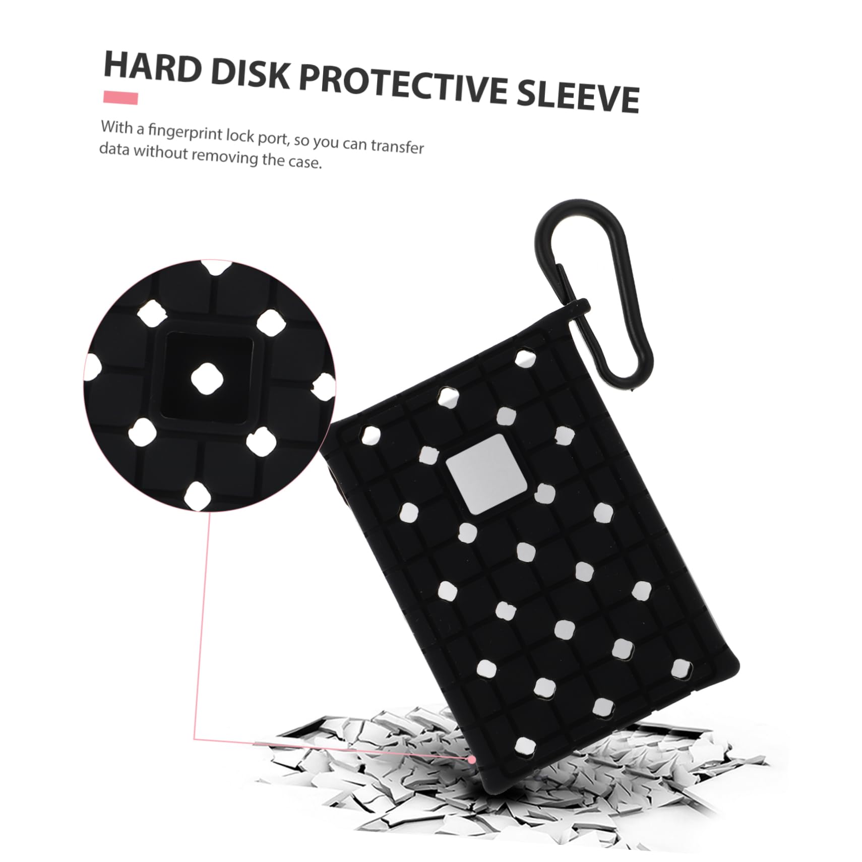 Happyyami 2pcs Portable Ssd Protective Case Cooling Fingerprint Lock Port and Non- Grip Compatible Touch for Travel and Storage