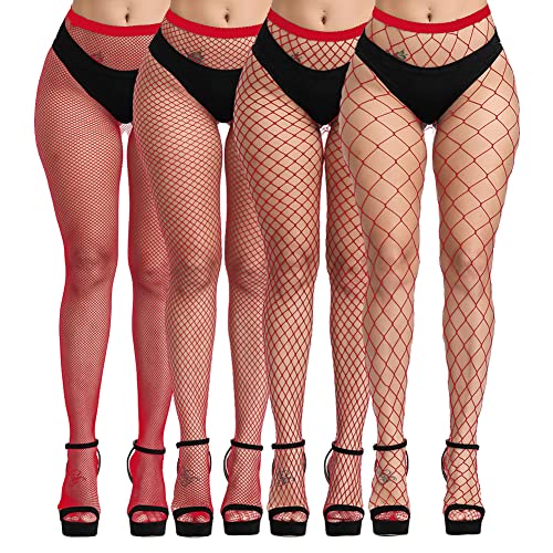 Image of Blostirno Women's High Waist Fishnet Stockings Tights Thigh Highs Pantyhose Sexy Stocking