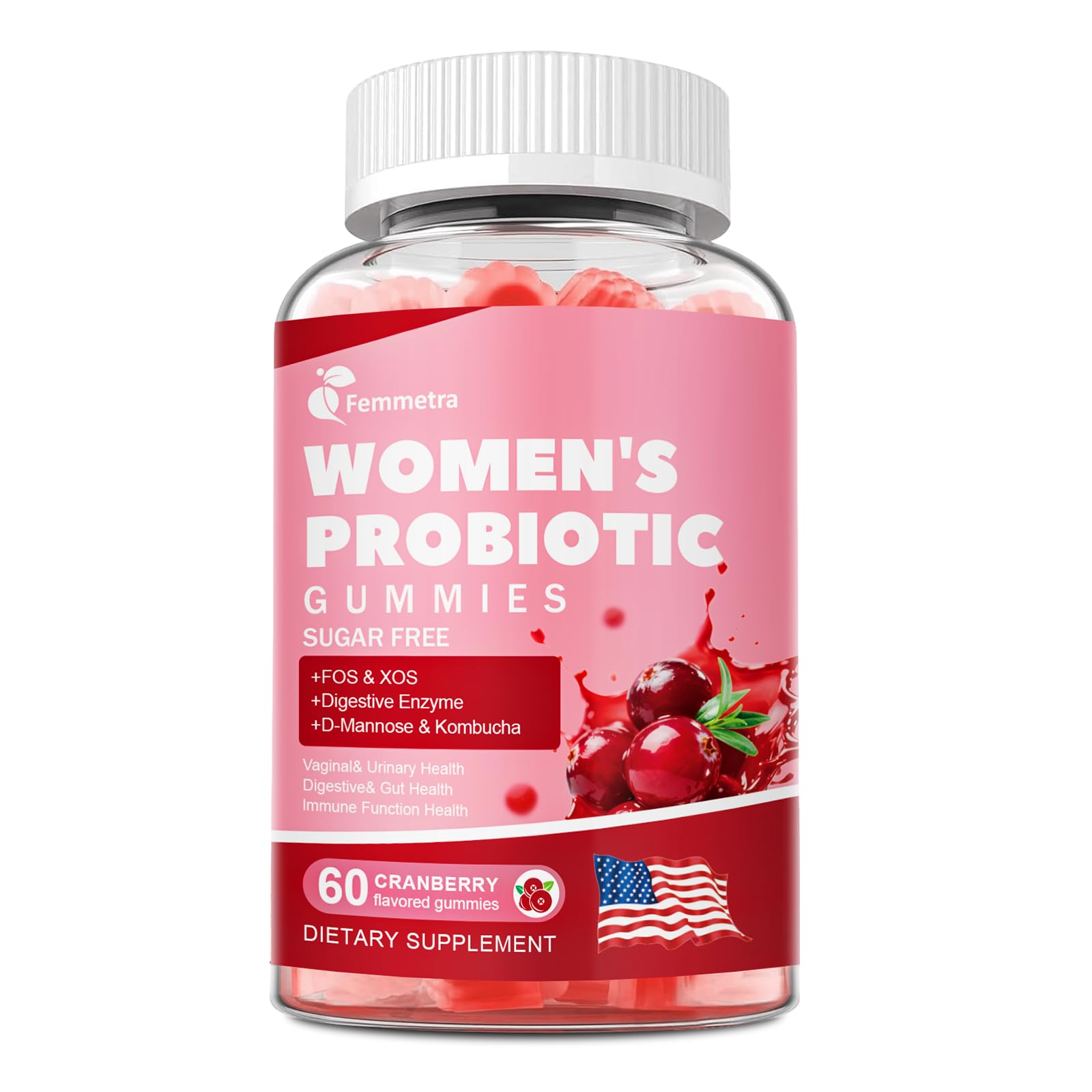 Debloat Gummies- Prebiotic and Probiotic for Women, 60 Count