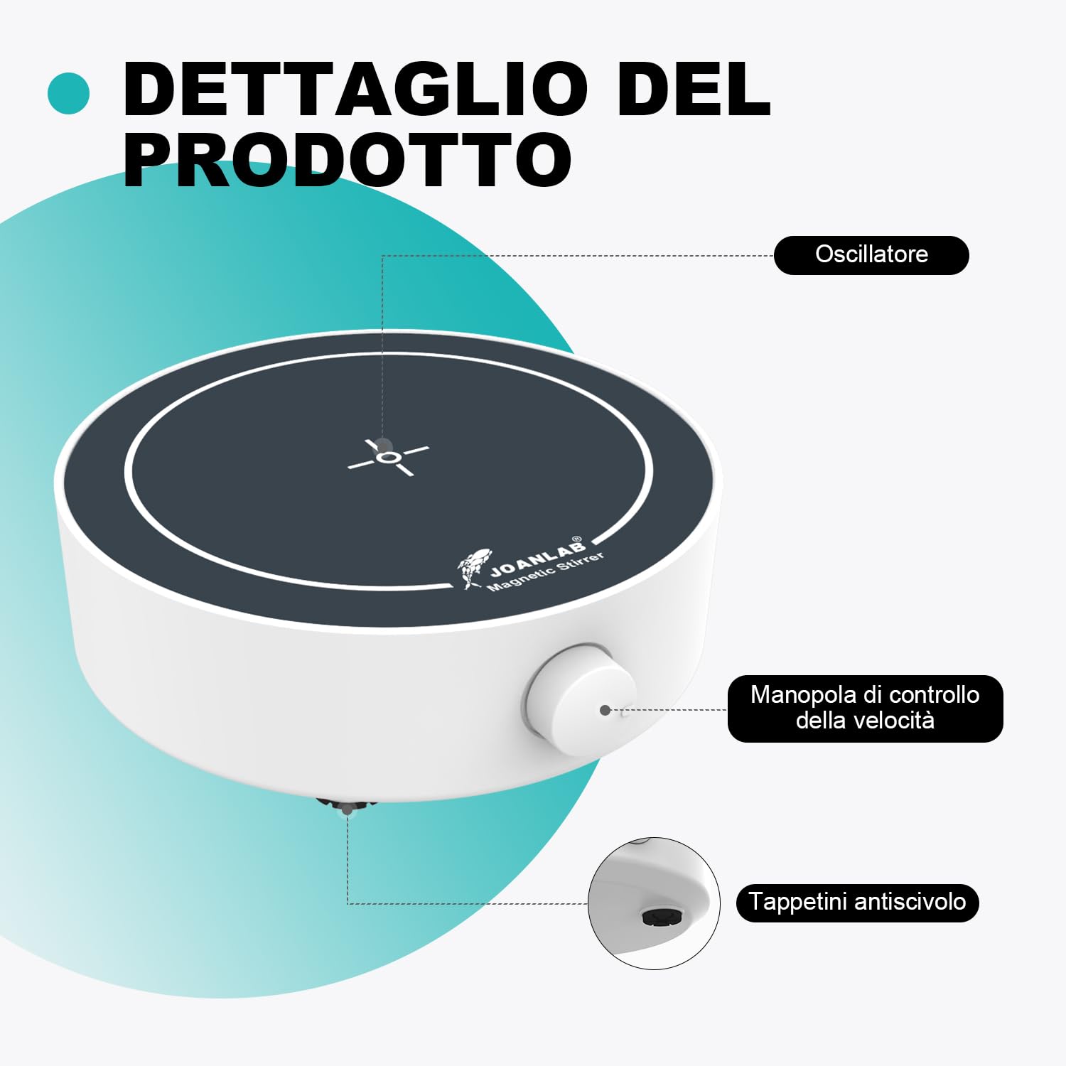 JOANLAB Agitatore Magnetico, compatto e portatile, per laboratorio e produzione domestica di birra