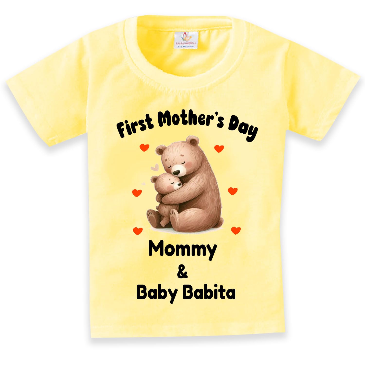 baby wish First Mothers Day Tshirt for Boys and Girls Mommy Bear and Baby Bear Print with Customized Baby Name Over Tshirt - Review, Price and Buying Guide