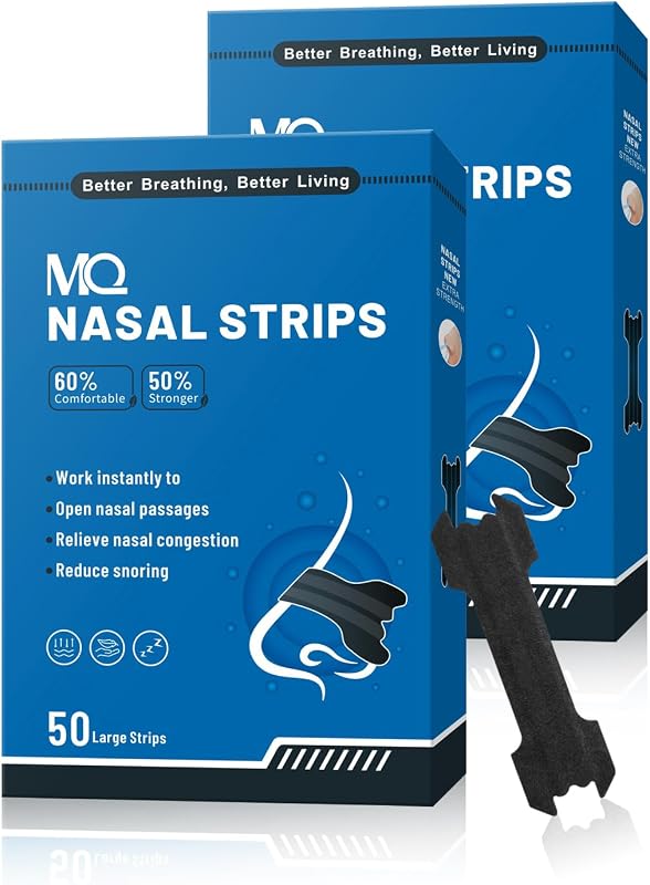 100ct Nasal Strips for Snoring Black Nose Strips for Breathing Extra Strength Snore Strips to Open Nasal Passages, Relieve Nasal Congestion