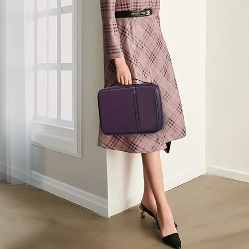 Miniatura 3 de FINPAC, Funda para Biblia, estuche de transporte para libros, con asa y bolsillo con cremallera, regalo perfecto para madres y niñas (morado)