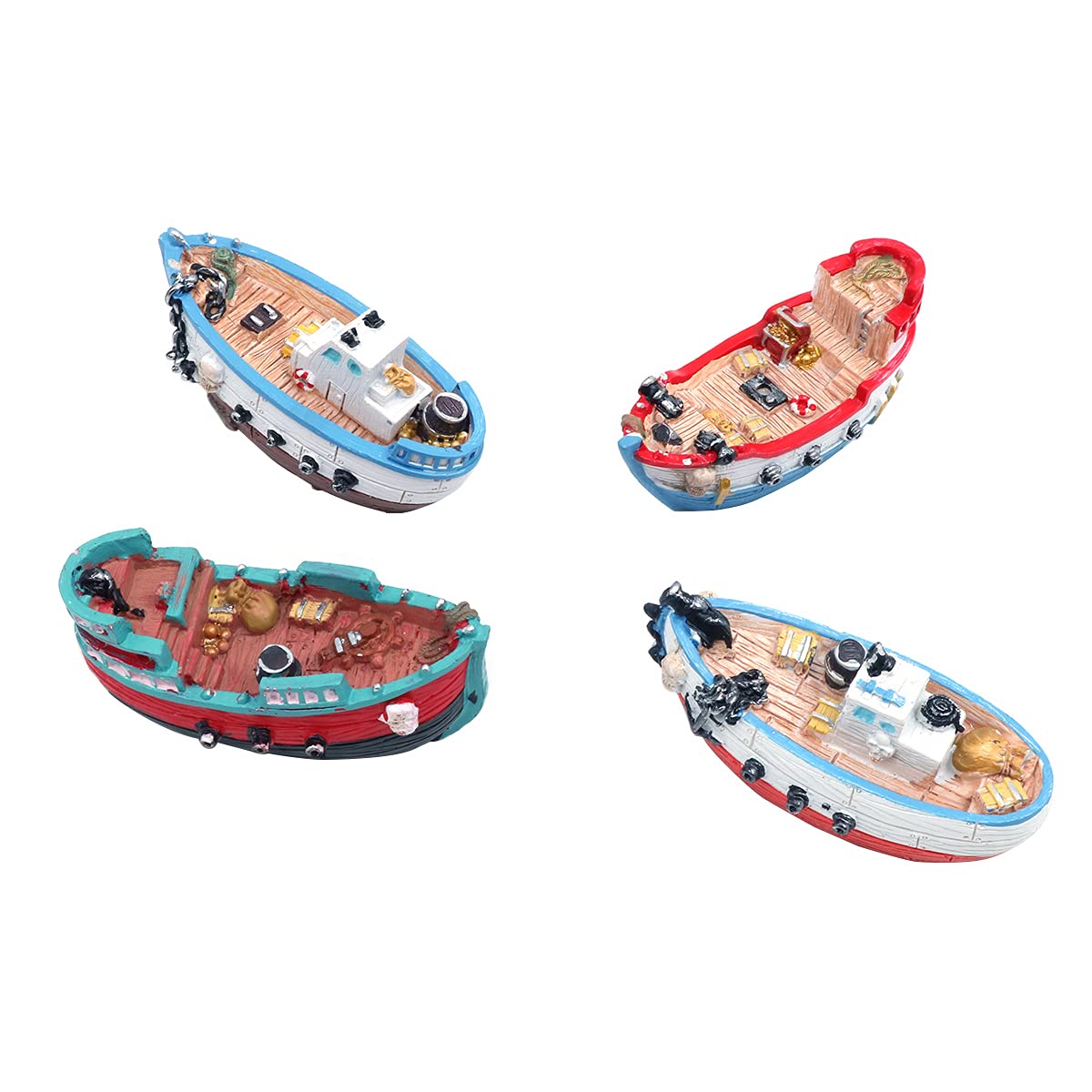 Amazon.co.jp: Tiardey 水族館 海賊船デコレーション 4点セット 樹脂 