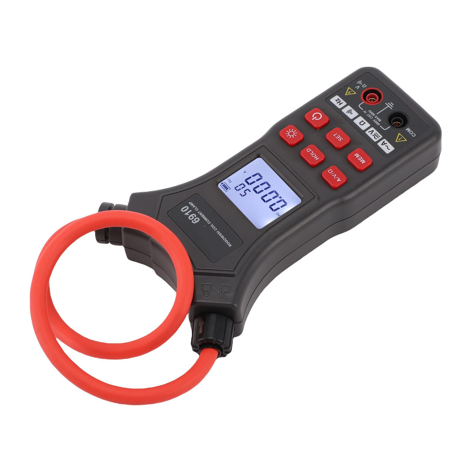 Jeffergarden Pinza Amperimétrica Flexible Medición Sin Contacto 0-10000A CA Linterna Probador Corriente para Cableado Densos ABS