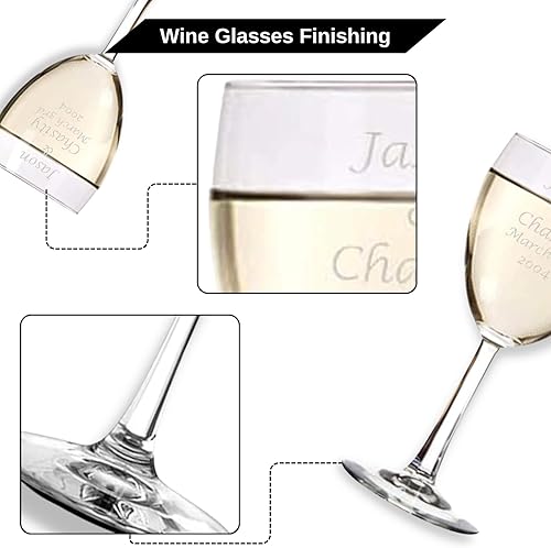 Miniatura 4 de Copas de vino irrompibles grabadas de 10.25 onzas  Personalizar incluyendo monograma  Ídolo de regalo personalizado para parejas para recuerdos de