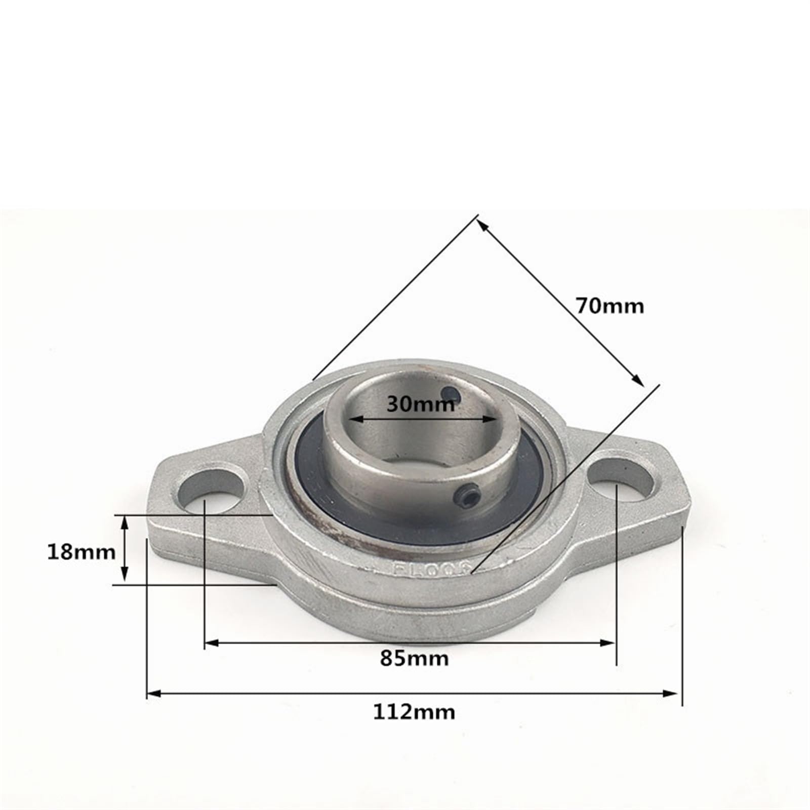 MIELEU Mounted Bearing 1pc KFL006 Cuscinetto autoallineante con alloggiamento in ghisa Montato da 30 mm for Ball Bearing Skate Bearings