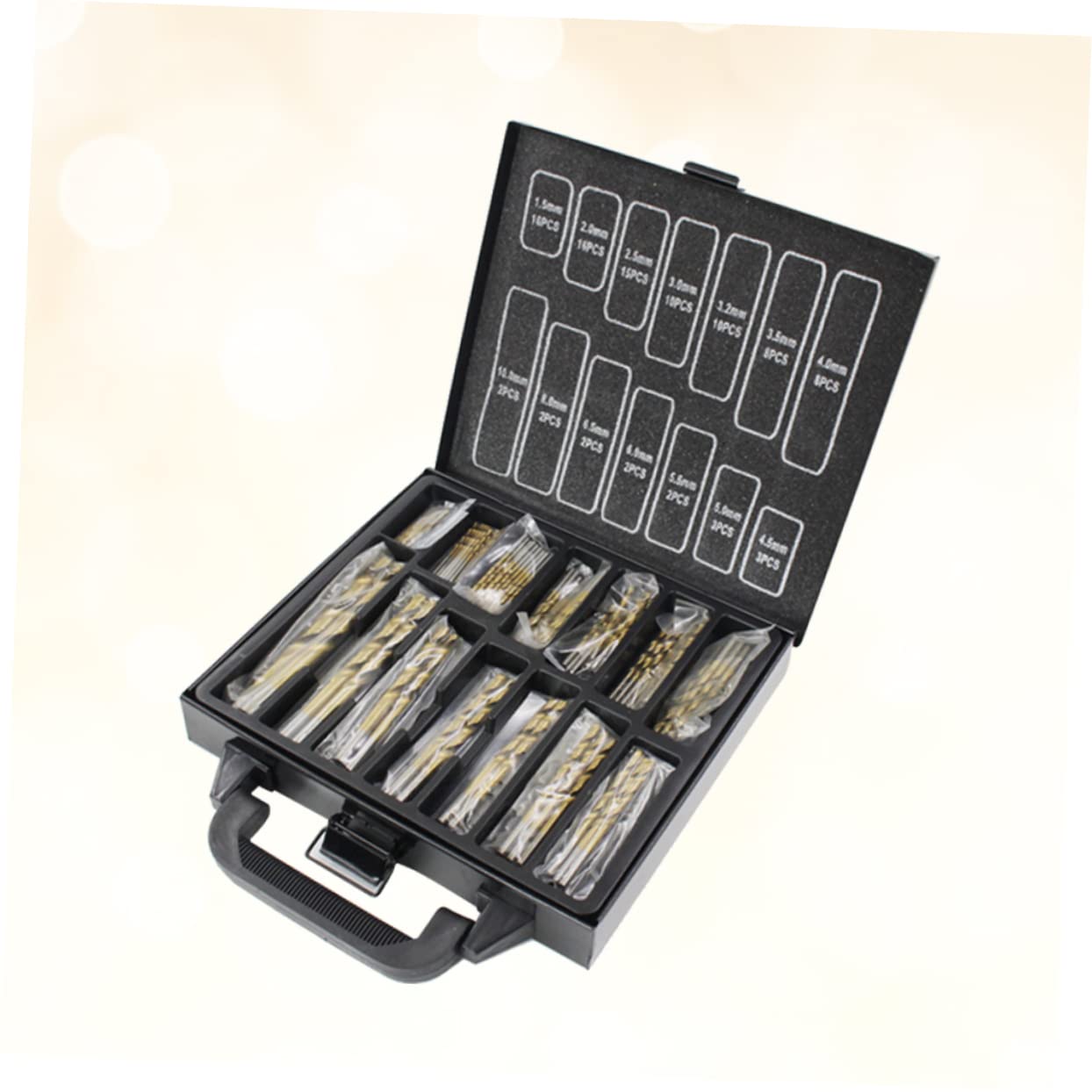 Uonlytech Brocas De Alta Resistencia De 99 Brocas Con Nitruro De Titanio 1.5mm-10mm Para Taladros y Máquinas Estacionarias