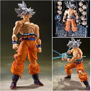 6 in Goku Action Figure, Super Saiya Goku Toys Multi Joint Movable Exquisite Box Packed Goku Toys Dragon Stars Action Figure. (White Hair -6 inches - c)