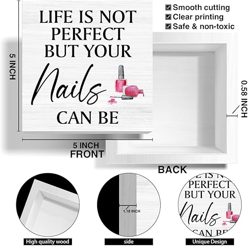 Miniatura 2 de Letrero de madera inspirador para salón de uñas, decoración de habitación de uñas para escritorio del hogar, estante de mesa, mostrador, tienda de