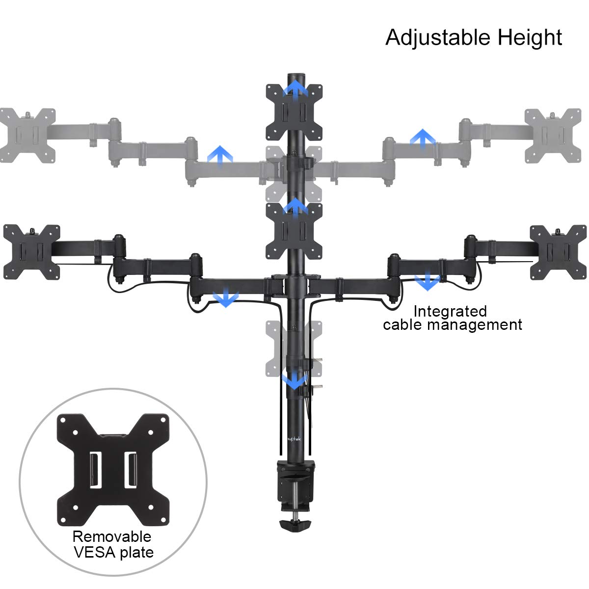 Amazon.co.jp: Suptek Quad LED LCDモニター スタンドアップデスク