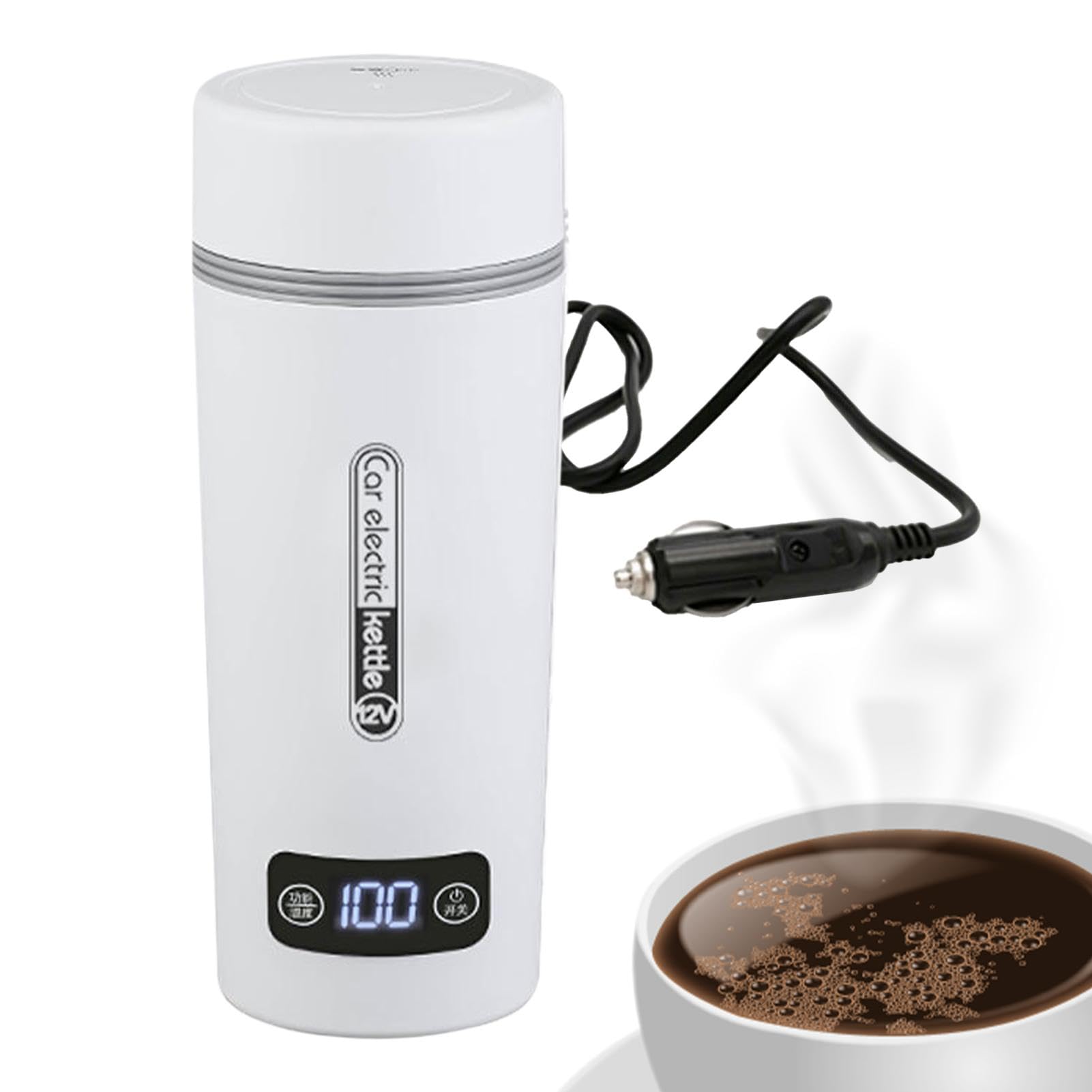 Hervidor Eléctrico para Coche Botella Calentadora Eléctrica de 12V | Hervidor de Agua Potable para Viajes por Carretera, Camping, 4x4, Autocaravanas, Furgonetas, Monovolúmenes