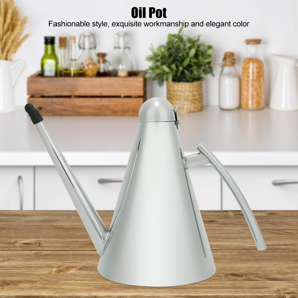 Olla de Aceite, Dispositivo de Almacenamiento y Uso de Aceite de Cocina de Acero Inoxidable Apto para Uso alimentario, Utilizado para llenar Aceite en la Cocina