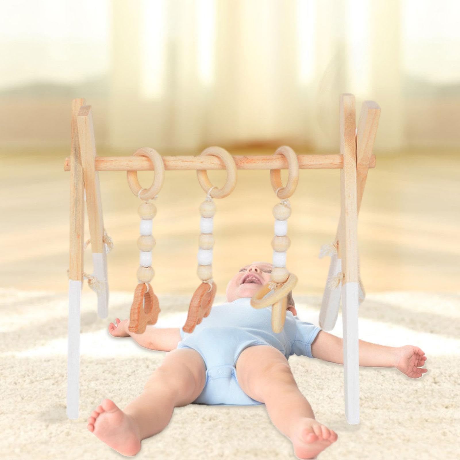 45x37,5x47,5cm Portique D'Éveil Bébé En Bois Sans Odeur, Arche Éveil Bébé Gym, Gymnase D’Activités Pour Bébé, Produits De Divertissement Pour Nouveau-nés Cadeau