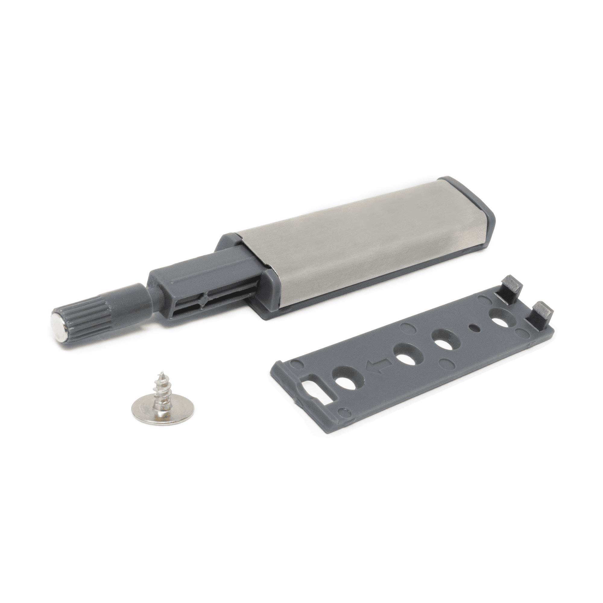Cierre magnético plateado con fijación oculta para un cierre elegante, simple y seguro para puertas de armario y armario – 80/120 mm – Paquete de 20
