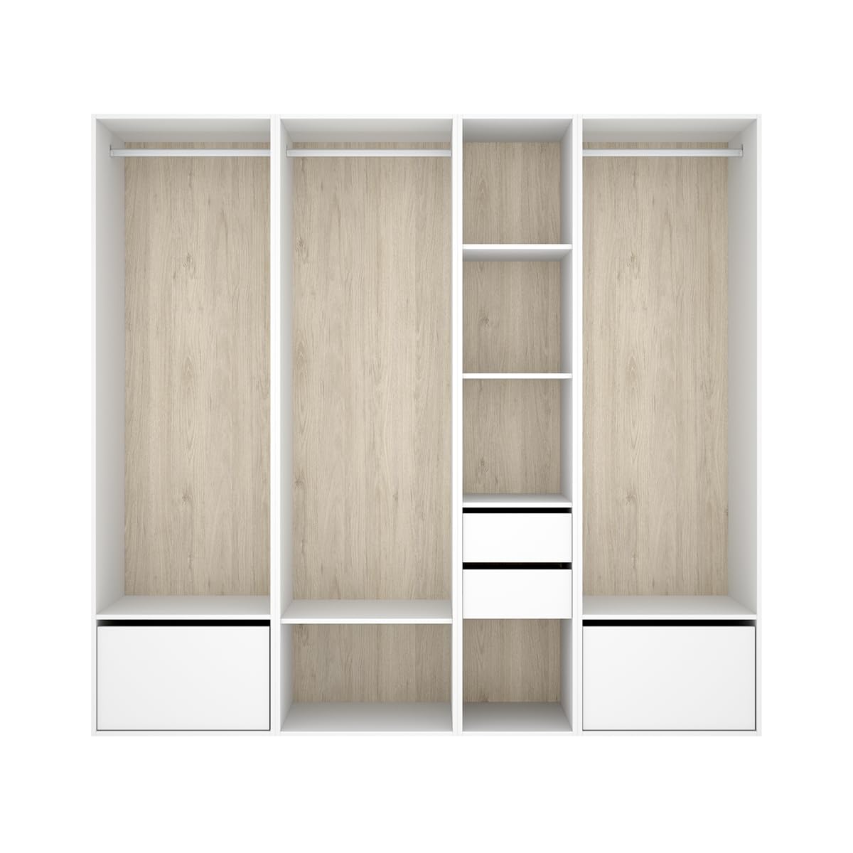 DEKIT Grupo RIMOBEL-Conjunto Armario-VESTIDOR con 2 CAJONES+2 ZAPATEROS,Trasera Reversible
