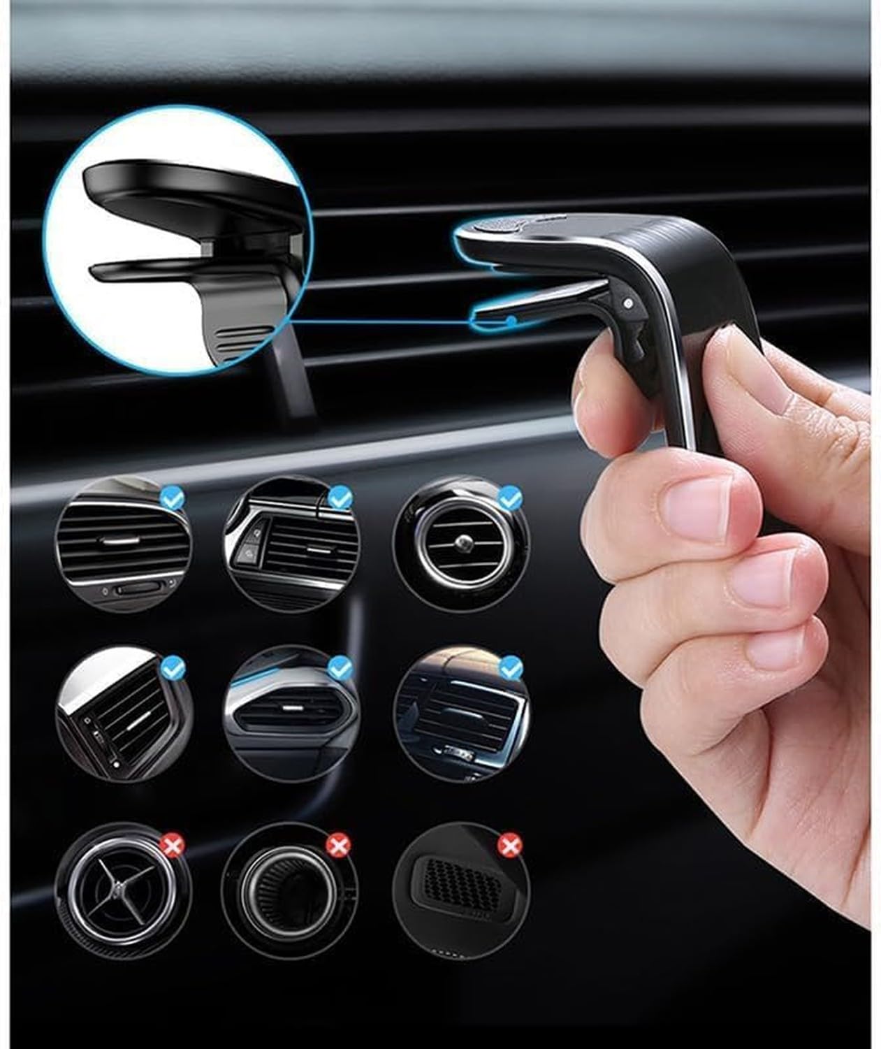Supporto per Cellulare Auto per Skoda Fabia 2021-2024, Supporto Telefono in Auto Ninfea d'Aria Rotazione 360°, Cradle Telefono Portatile, C, Normal
