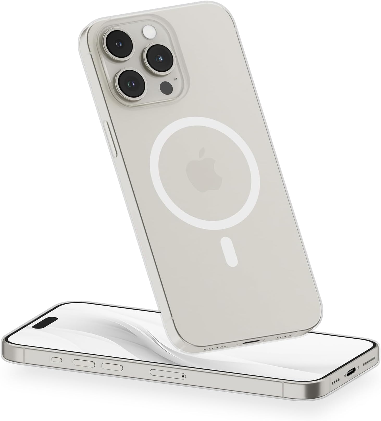 PEELMagnetic Case for iPhone 15 Pro Max (Clear) – Embedded Magnet Compatible with MagSafe, Thin Minimalist Design – Protects & Showcases Your Device