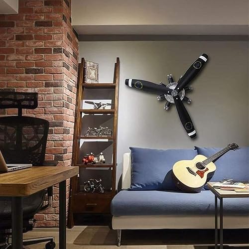 Miniatura 5 de Hélice de avión montada en la pared, decoración de pared, estilo industrial retro, hélice mecánica montada en la pared, adecuada para sala de estar,