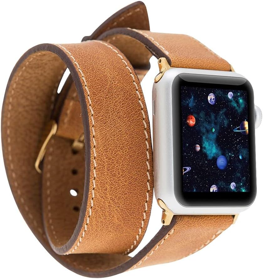 HARDISTON Apple Watch Band 38mm 40mm 41mm 42mm 44mm 45mm for men & women, Handmade Genuine Leather, Double Tour Watch Band Compatible with iWatch Series 11 10 9 8 7 6 5 4 3 2 1 SE Ultra