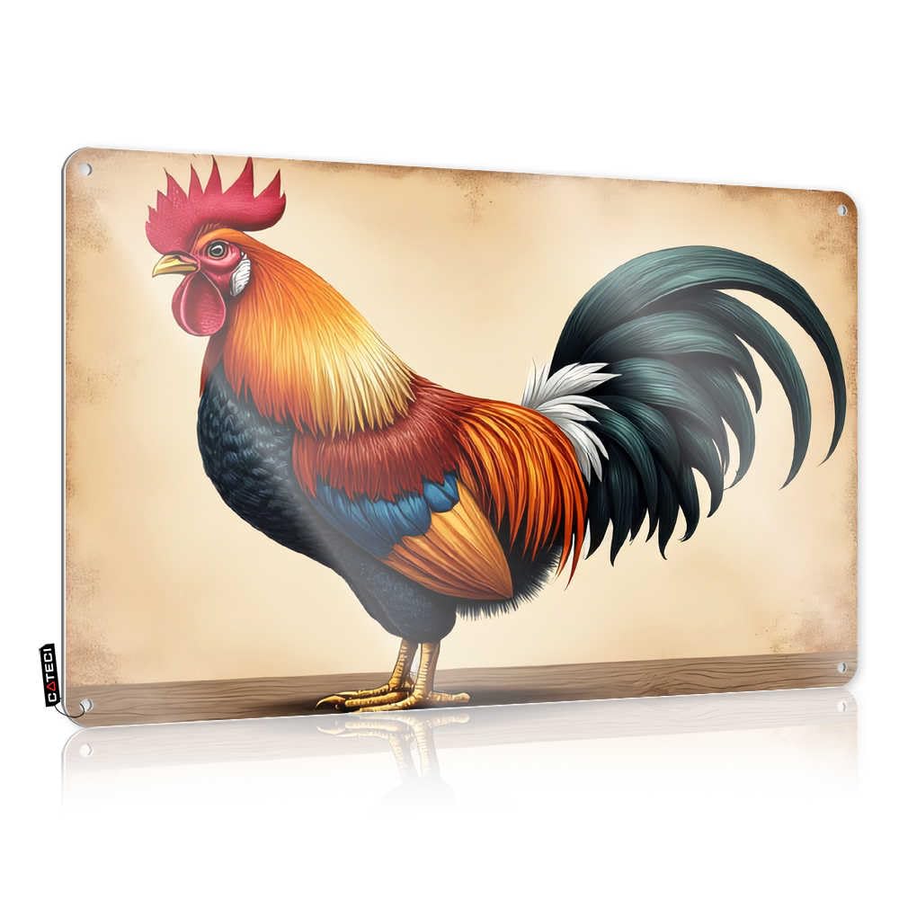 Fzfn Colour Backyard Accessories Reusable Decor | Colorful Rooster Illustration Nice For Mountain Living Room(30X40cm)