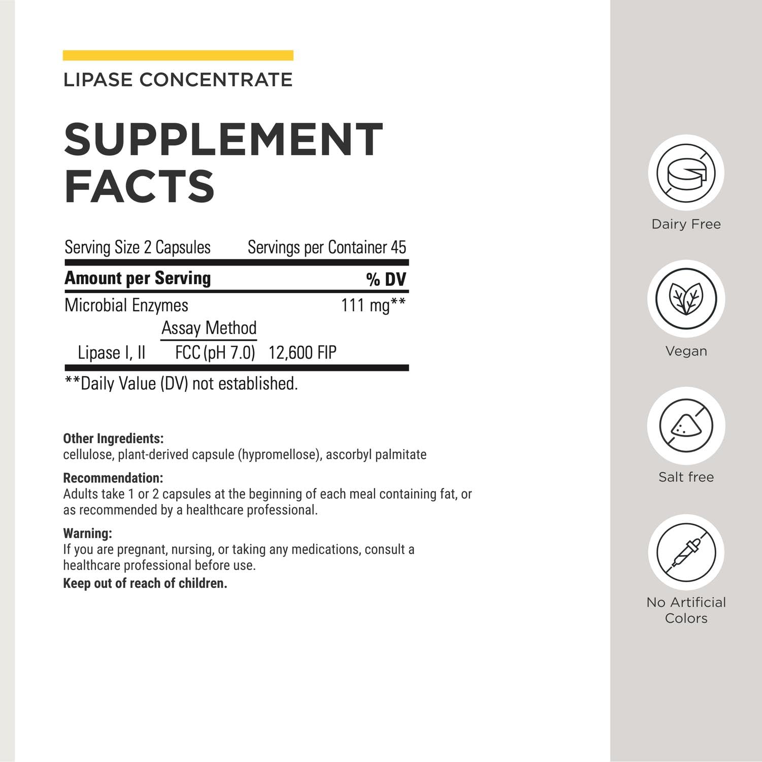 Integrative Therapeutics Lipase Concentrate-HP Digestive Enzyme, 90 Count