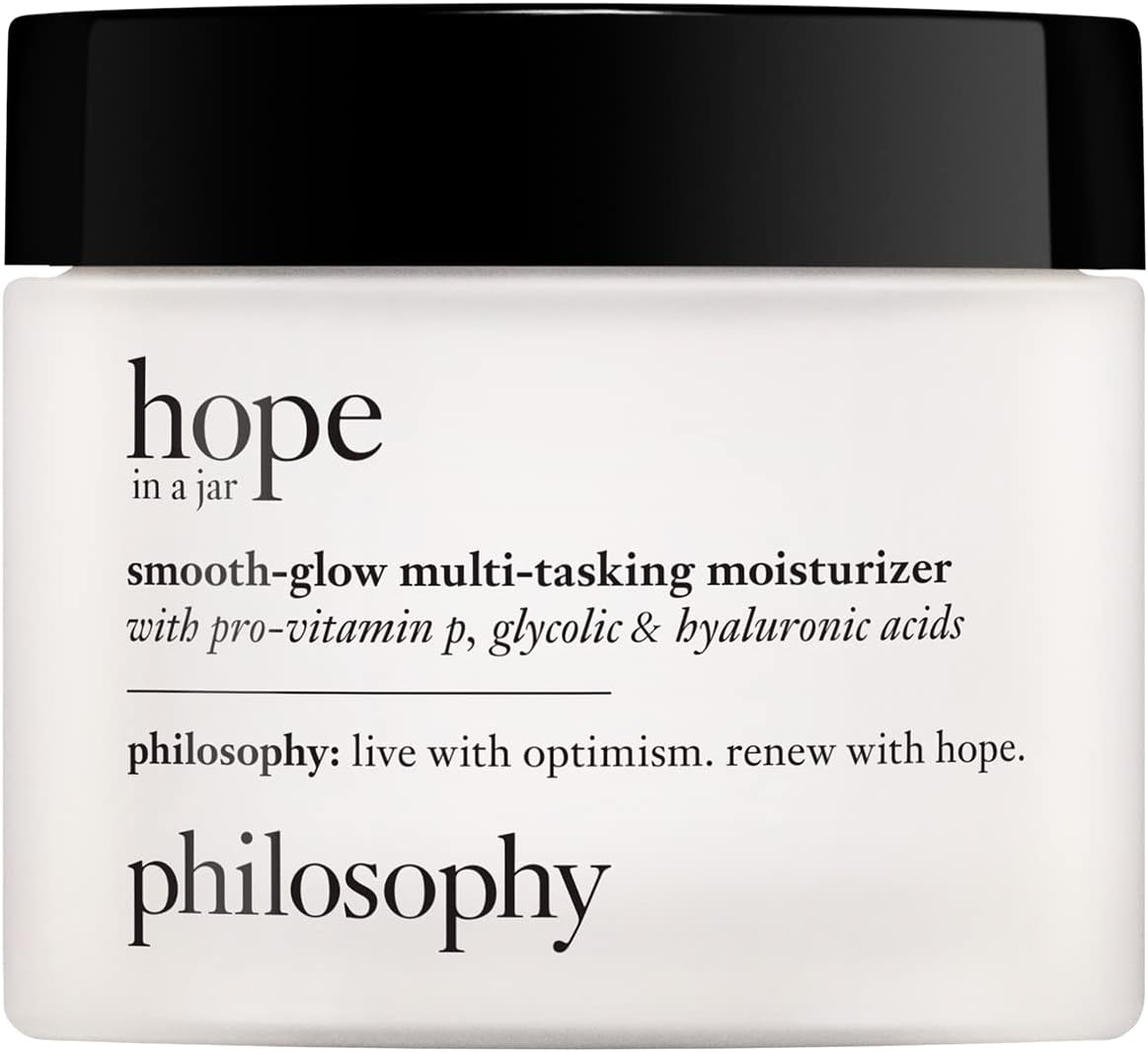 philosophy hope in a jar smooth-glow multi-tasking face moisturizer + spf 30 - with pro-vitamin P, glycolic acid & hyaluronic acid - provides deep & long-lasting hydration - 2 fl oz.