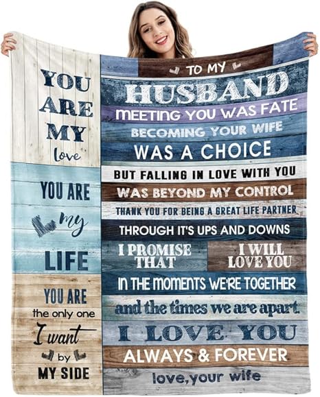 Amazon Com Husband Gifts Anniversary Wedding Gifts For Him From Wife I Love You Gifts For Him Men Birthday For Husbands Christmas Valentines Day Romantic Gifts Ideas Throw Blanket 80 X 60