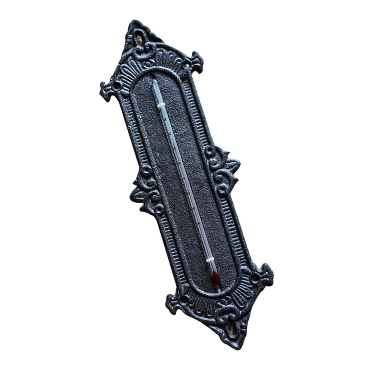Kichvoe Industrial Cast Iron Wall Mount Thermometer for Indoor and Outdoor Use Wide Range High Accuracy Temperature with Scale Classic European Style Home and Garden Decorative Instrument