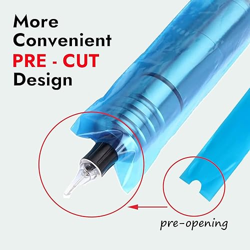 Miniatura 5 de SOTICA - 200 fundas para bolígrafos con 8 cintas de agarre, cubierta de envoltura para máquina de color azul, fundas para bolígrafos, fundas de