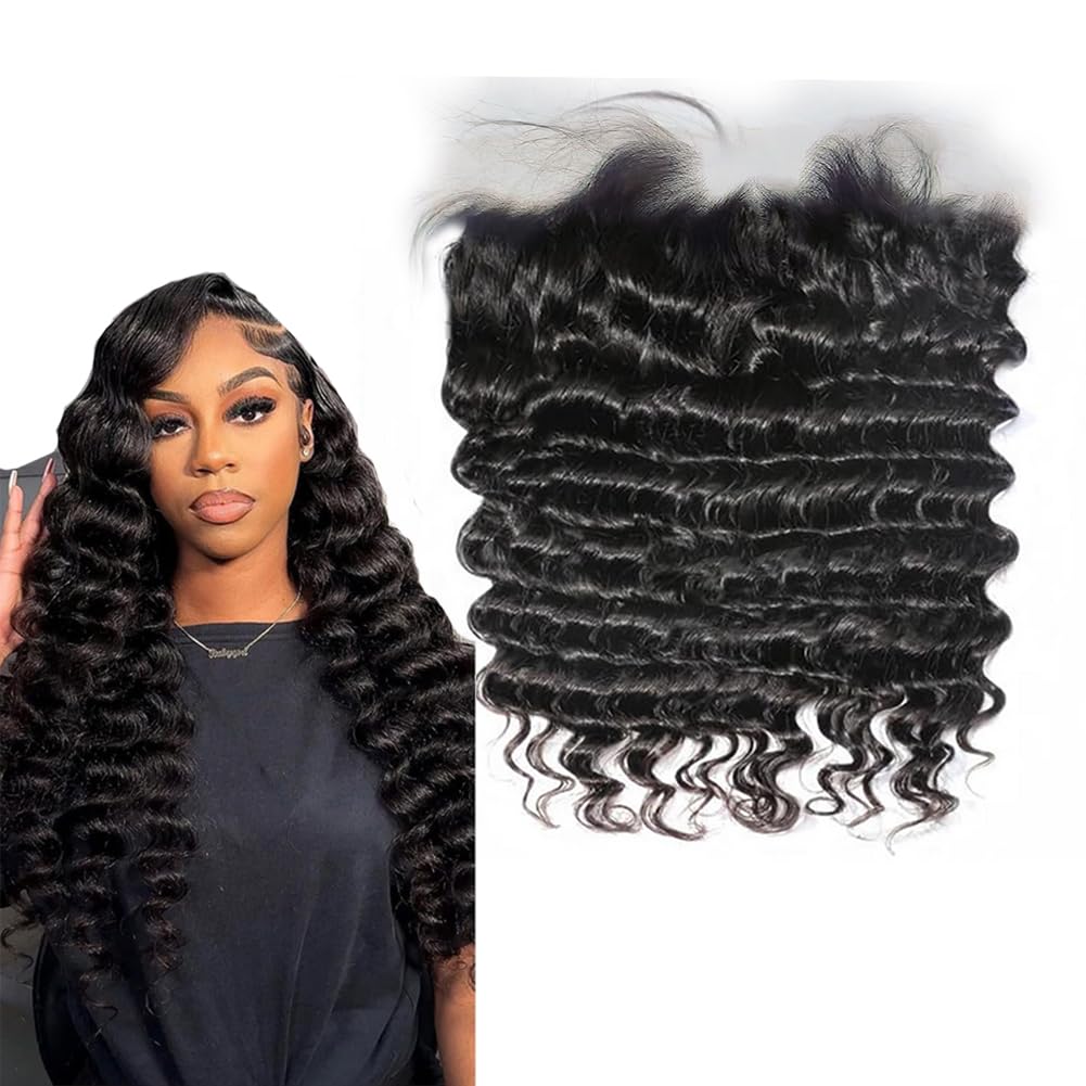 Afro Kinky Curly 13x4 HD Lace Frontal Closure Human Hair 12 Inch Ear To Ear New Upgrade Pre-Plucked,SKINLIKE Invisible Real HD Lace Frontal Natural Hairline