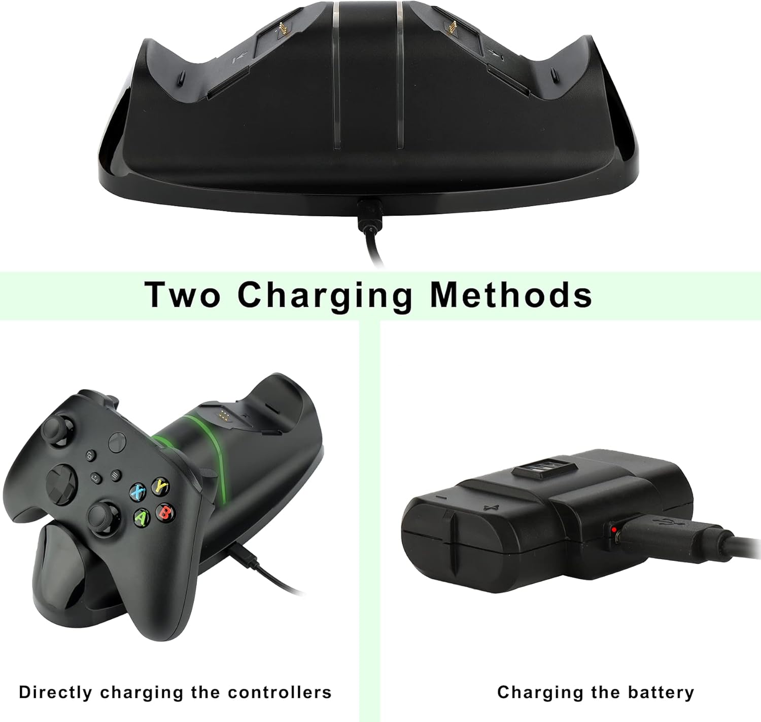 Controller Charger for Xbox Series X|S, Dual Charging Dock Compatible with Xbox Series X/Series S/One/One X/One S Elite with 2 Battery Packs, 4 Battery Covers, 8 Thumb Caps, Skin and Charging Cord : Video Games