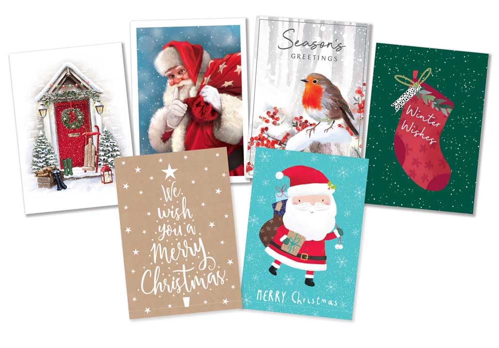 30 Christmas Cards, With Red Box, A5