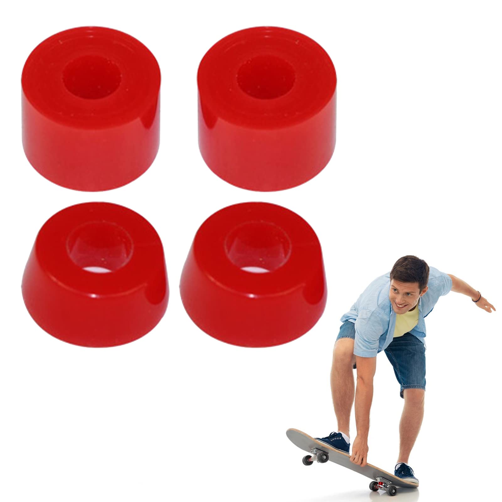Bujes de Camiones Longboard PU 4 Piezas, Amortiguador Accesorios para Ejes
