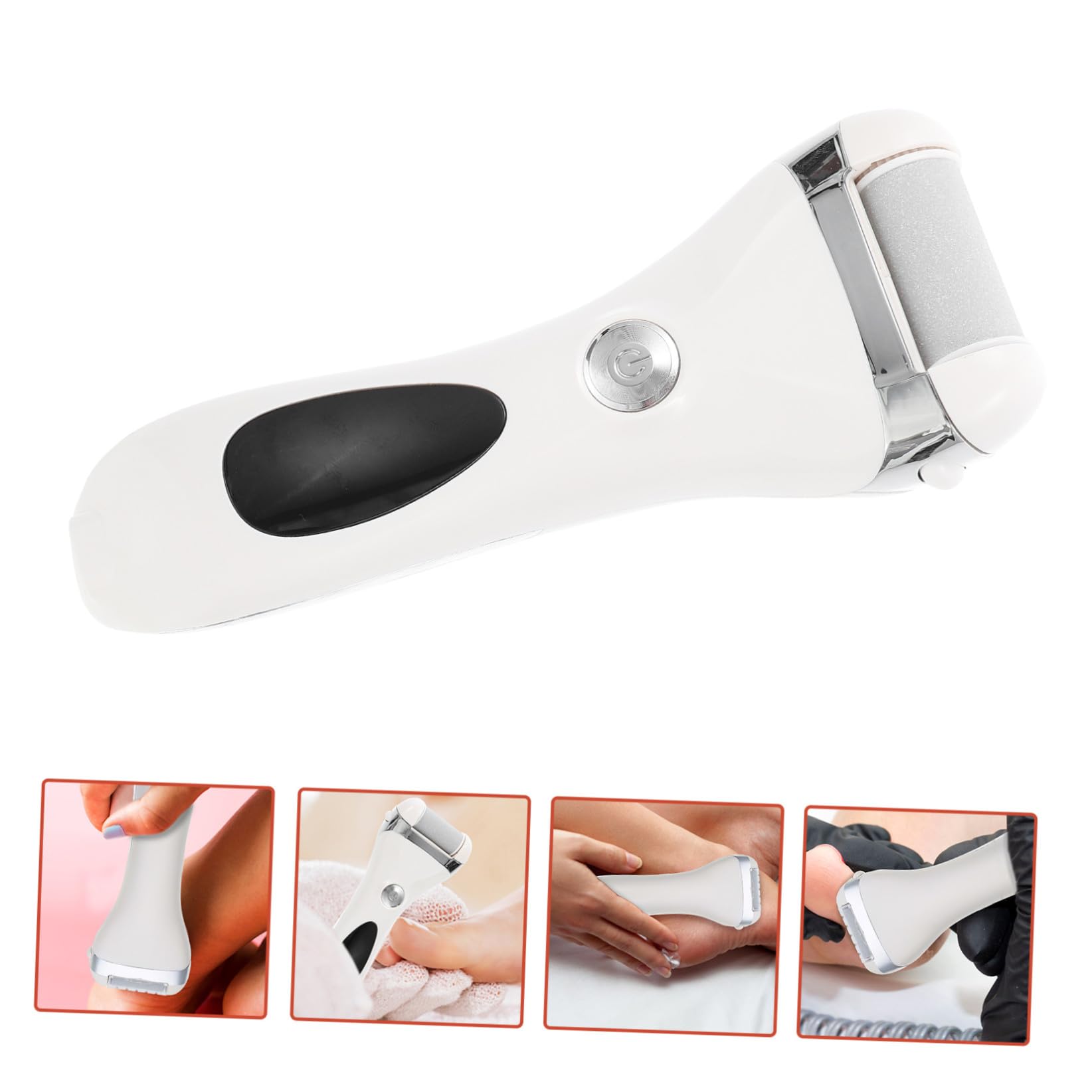 POPETPOP Pulidora Eléctrica para Pies Recargable Motor de 1200ma, Removedor de Callos y Tejido Muerto Masaje de Pies, Accesorio de Pedicura Profesional Blanco