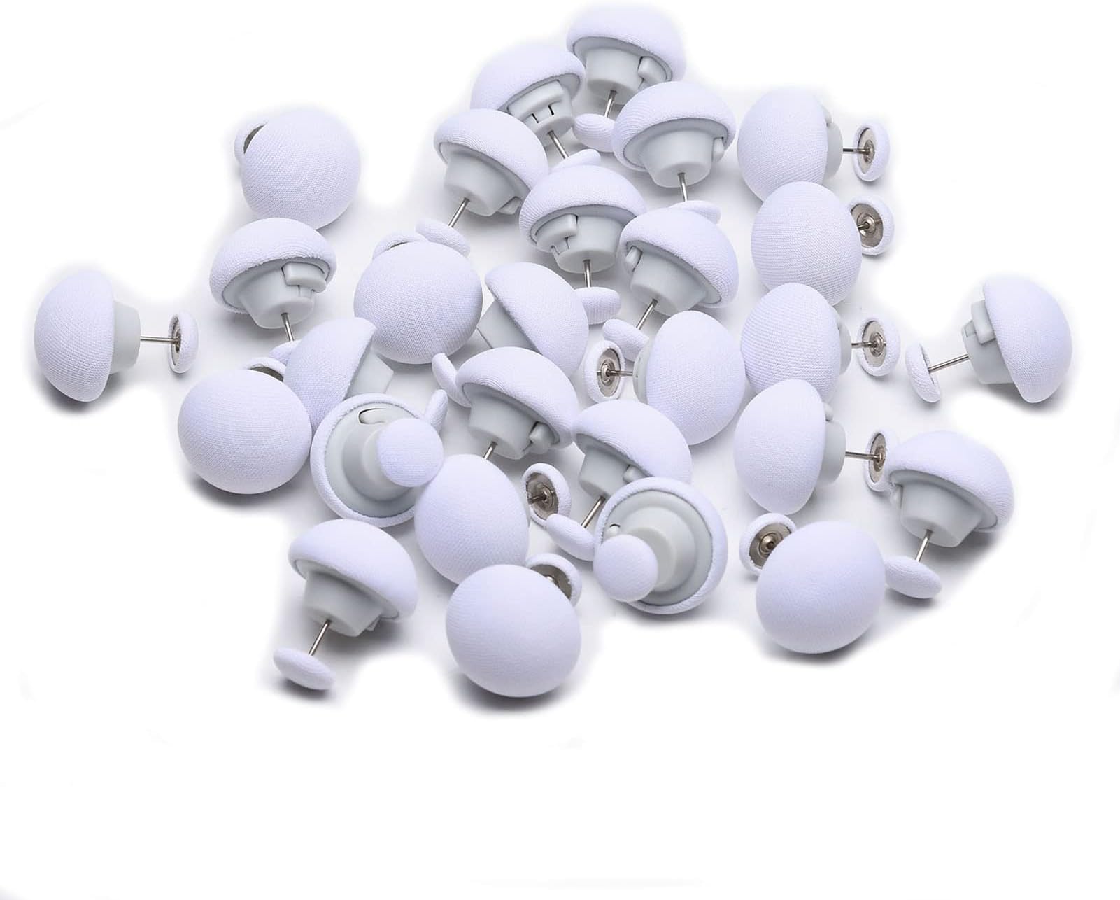 30 Pcs Duvet Pins Comforter Pins Curtain Pins Duvet Clips Affordable Sets,Use as Duvet Donuts,Curtain or Drape Pins,or to Secure Upholstery (White-Round, 30)