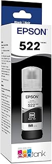 EPSON 522 EcoTank Ink Ultra-high Capacity Bottle Black (T522120-S) Works with EcoTank ET-2720, ET-2800, ET-2803, ET-2840, ET-4700, ET-4800, ET-4810