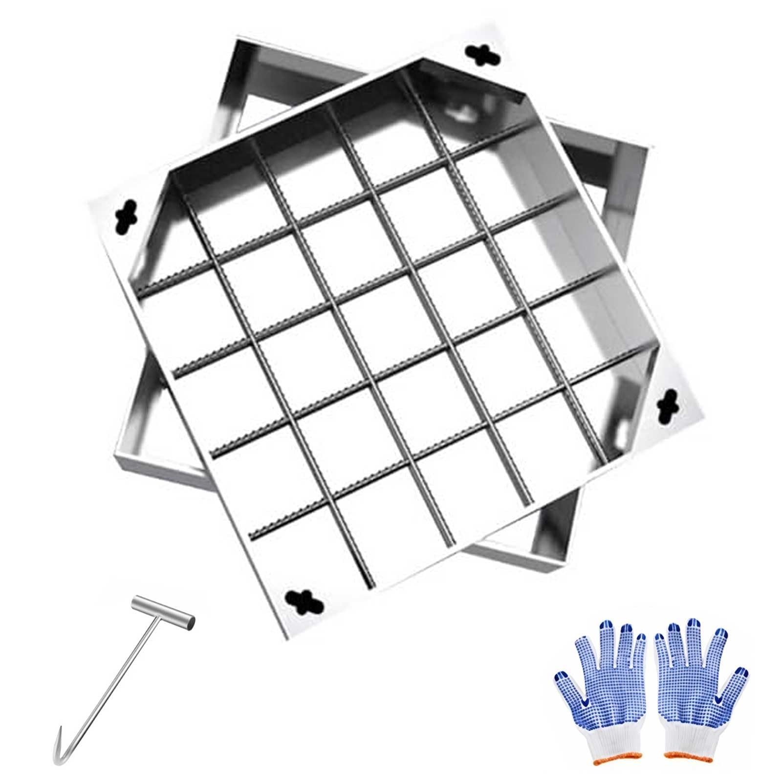 Couvercle de regard 30x30 en acier inoxydable invisible pour fosse septique