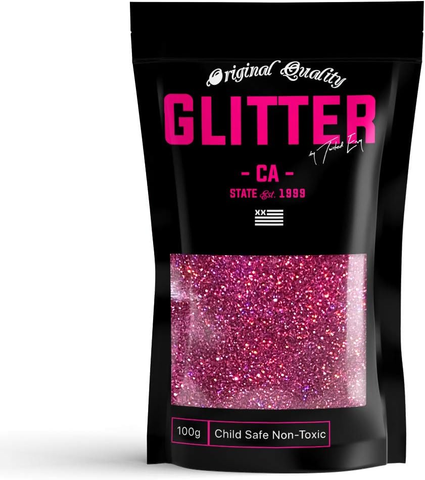 Fuchsia Pink Holographic Premium Glitter Multi Purpose Dust Powder 100g / 3.5oz for use with Arts & Crafts Wine Glass Decoration Weddings Cards Flowers Cosmetic Face Body (PACKAGING MAY VARY)