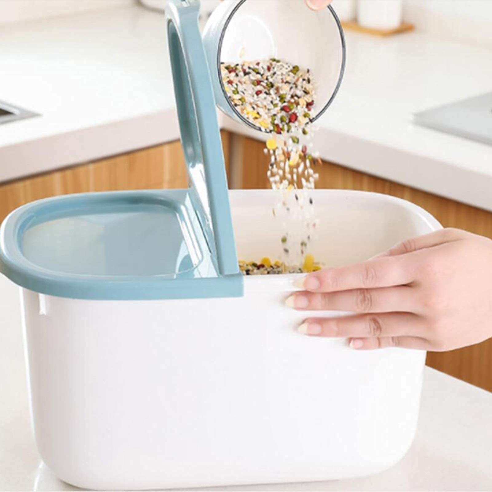 Recipiente de almacenamiento de alimentos sellado, Recipiente de almacenamiento de arroz, Refrigerador de cocina de plástico, Tanque de almacenamiento de multigrano, Tanque hermético, Caja de almace
