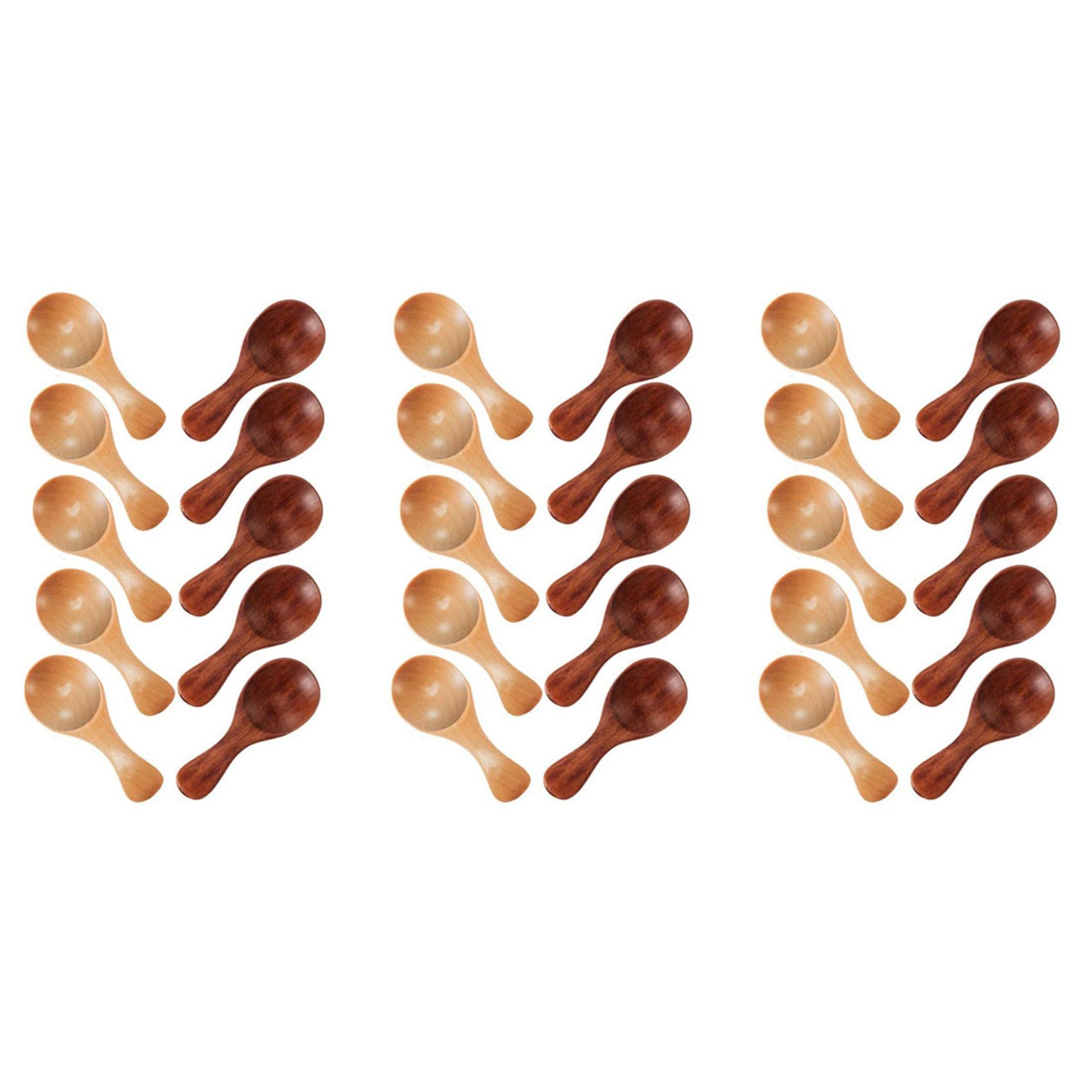 Cucchiai Di Legno Con Zucchero, Zucchero Di Grumo, Sale, Cacao