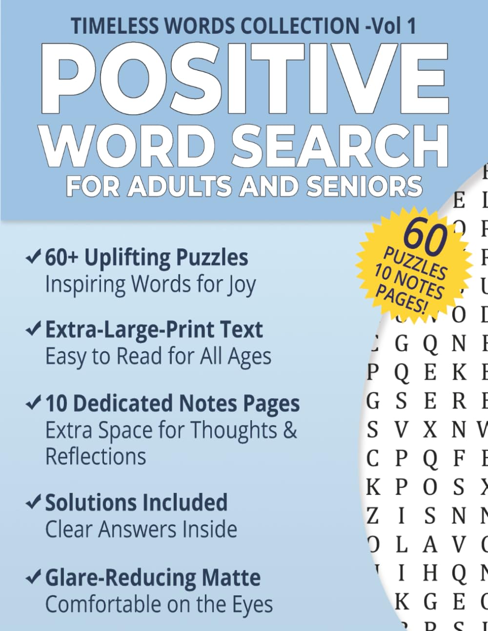 Positive Word Search: Uplifting Large-Print Puzzles for Adults and Seniors (Timeless Words Collection: Large Print Word Search for Adults & Seniors)