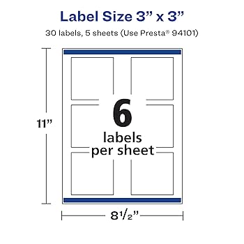 Amazon.com : Avery Durable Waterproof Square Labels, Sure