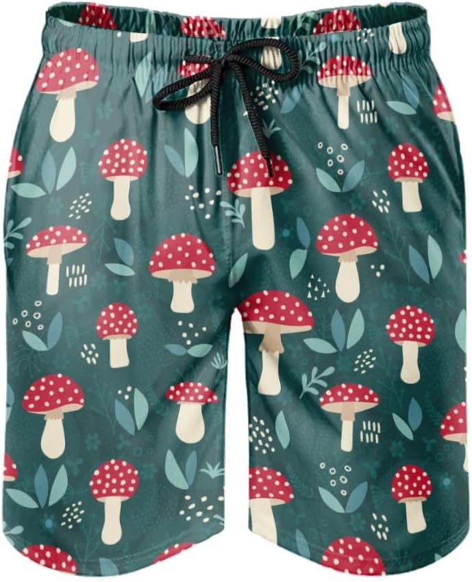 Mushroom Swimming Trunks Men's Swimming Shorts Quick-Drying Beach Shorts Board Shorts Beach Shorts Swimming Shorts